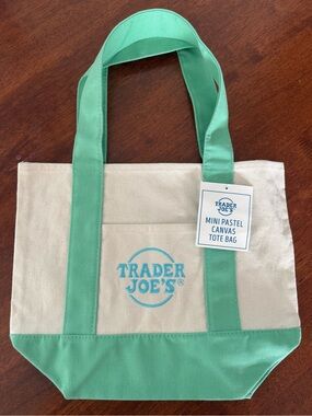 Brand New: TRADER JOE’S Mini Pastel Canvas Tote